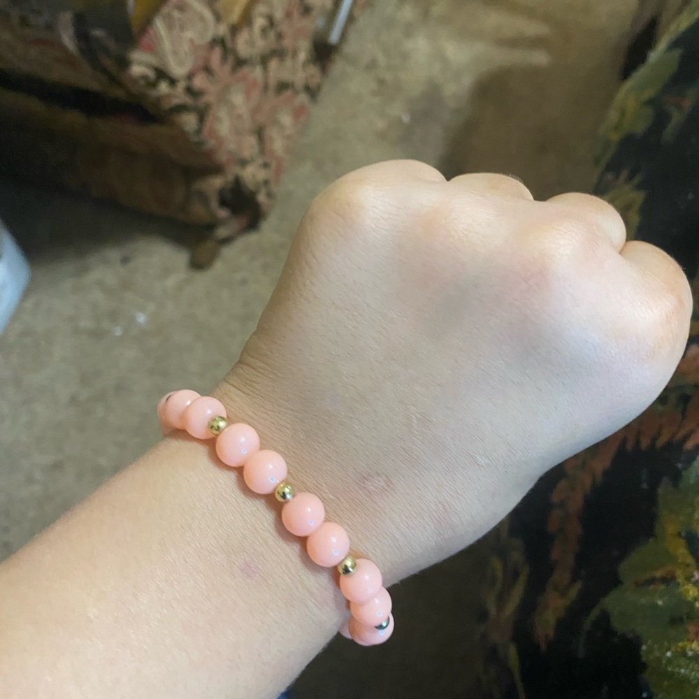 Orange glass bead bracelet